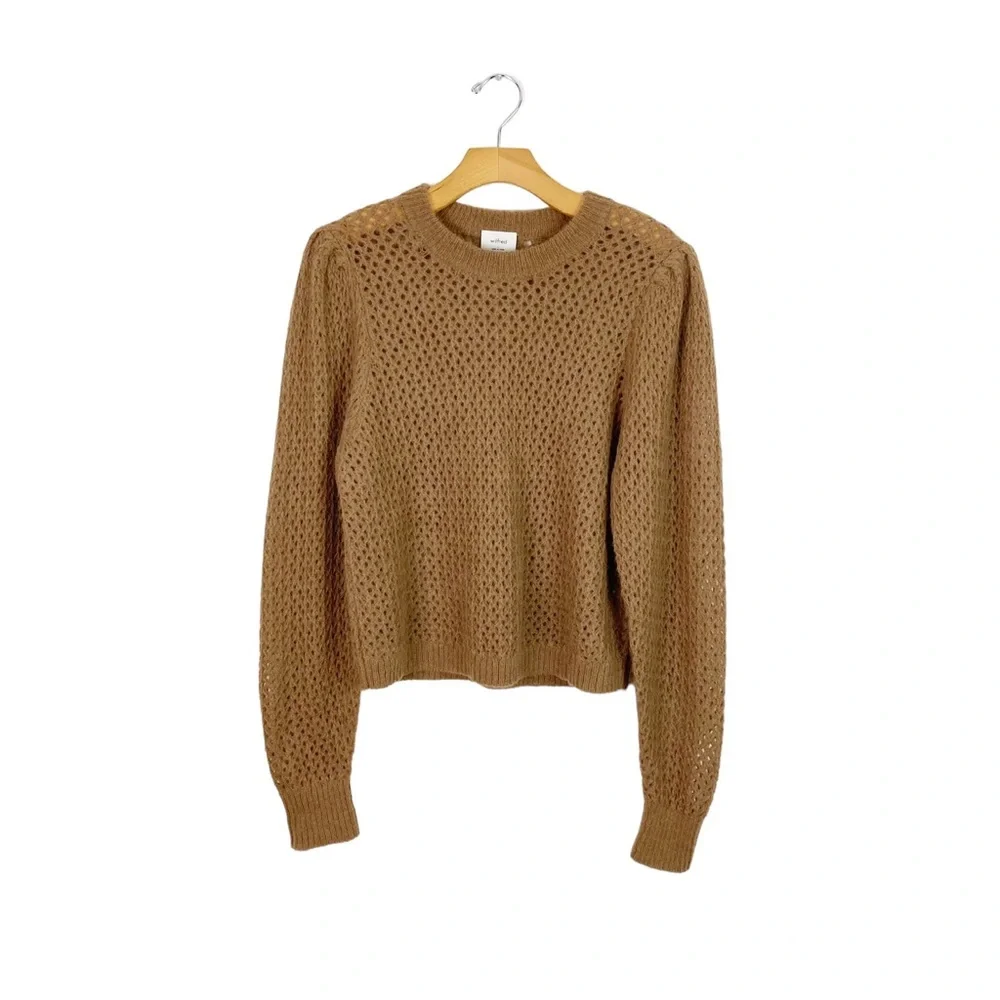 Wilfred Aritzia Nessa Sweater Alpaca Wool Blend, Camel brown. Size Large - Picture 7 of 7
